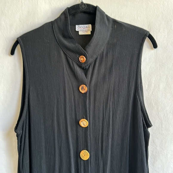 Sequel by Sharon Anthony black tunic-length vest, size 14 - Picture 2 of 12